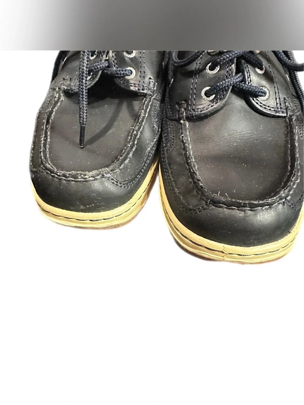 Sebago Men’s Leather Navy Lace-Up Deck Boat Casual Shoes Size US 8